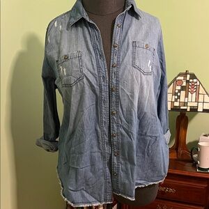 Lane Bryant Denim Button Down Shirt
